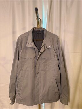 Theory Men's Gray Military-Style Field Jacket Utility XL